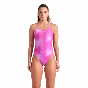 Arena - Woman\'s Swimsuit Challenge Back Allover Multi-Shocking Pink