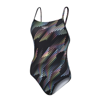 Speedo - Allover Digital Rippleback Swimsuit Black