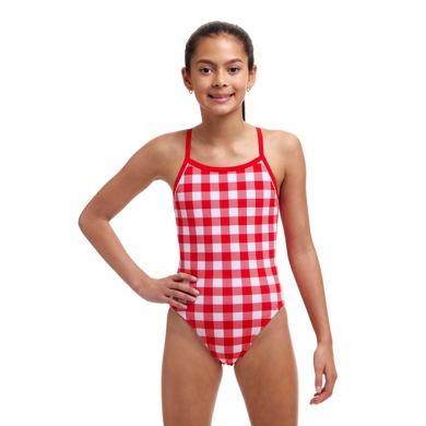 Funkita - Girl's Single Strap One Piece - Red Checker